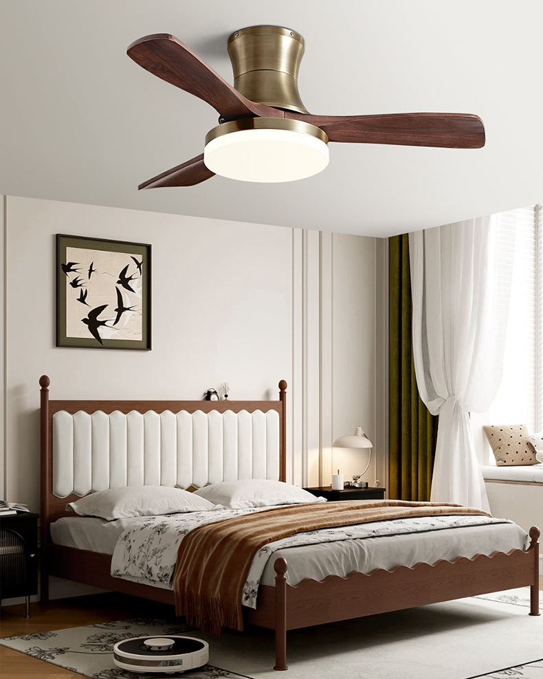 WOMO Mid Century Modern Low Profile Ceiling Fan Lamp - WM5228b