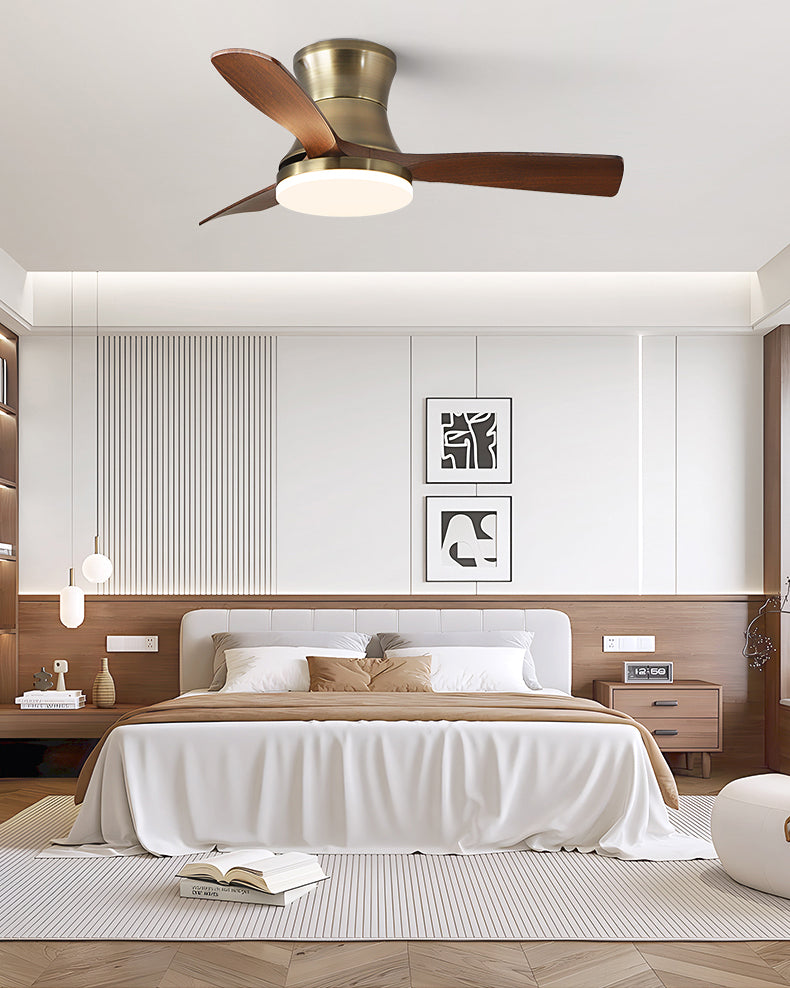 WOMO Mid Century Modern Low Profile Ceiling Fan Lamp - WM5228b