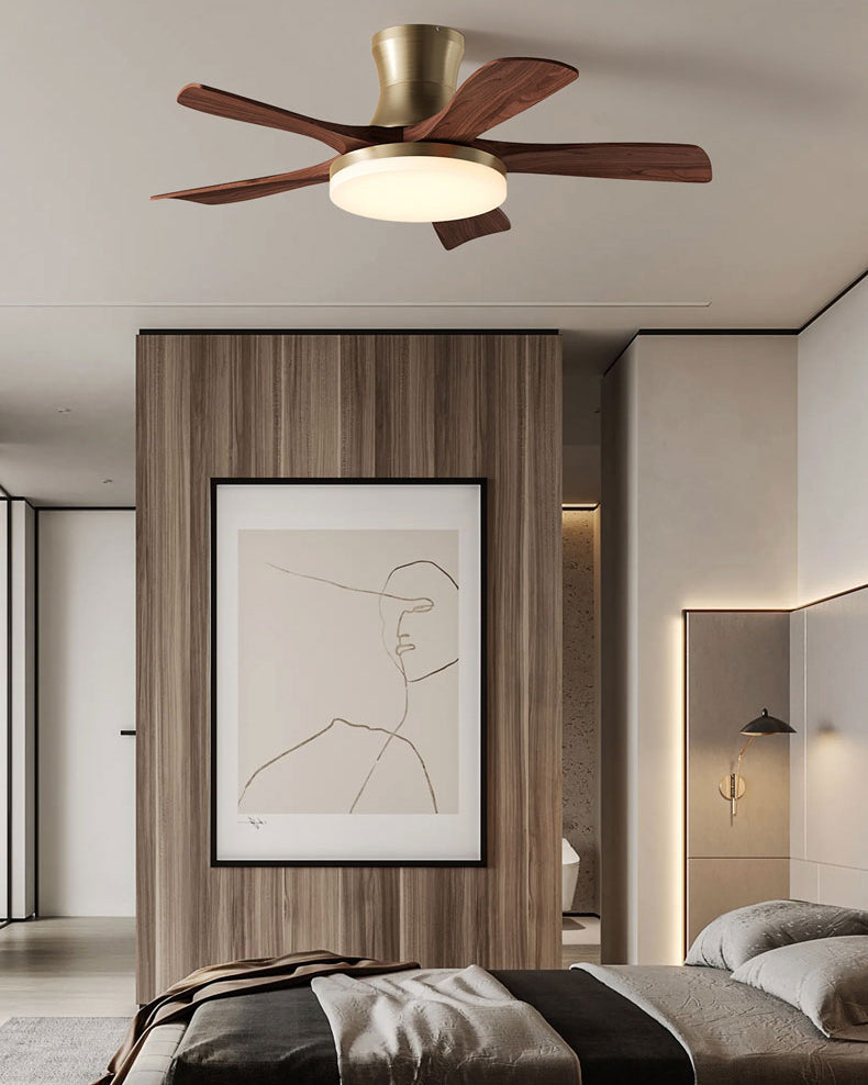 WOMO Mid Century Modern Low Profile Ceiling Fan Lamp - WM5228b