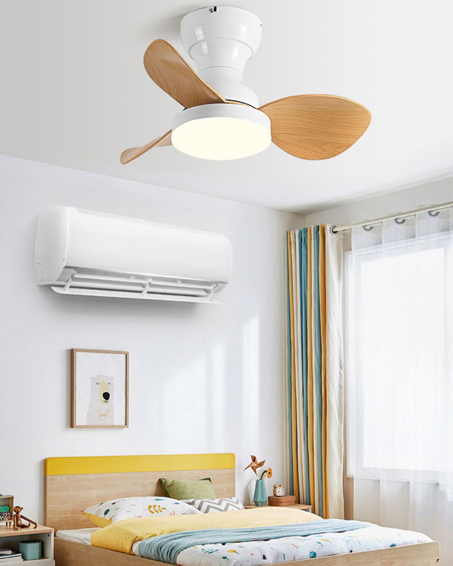 WOMO 22 Inch Small Low Profile Ceiling Fan Lamp - WM5229