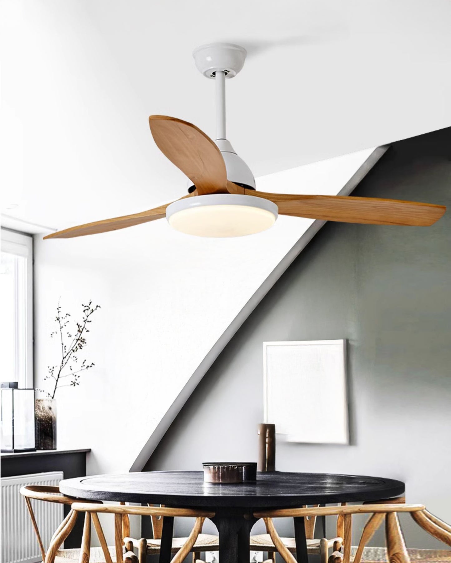 WOMO 3 Wood Blade Ceiling Fan Lamp - WM5242
