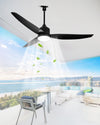 WOMO 52 inch Black Outdoor Ceiling Fan Lamp - WM5285 thumbnail