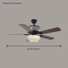 WOMO Vintage Crystal Ceiling Fan Chandelier-WM5033 thumbnail