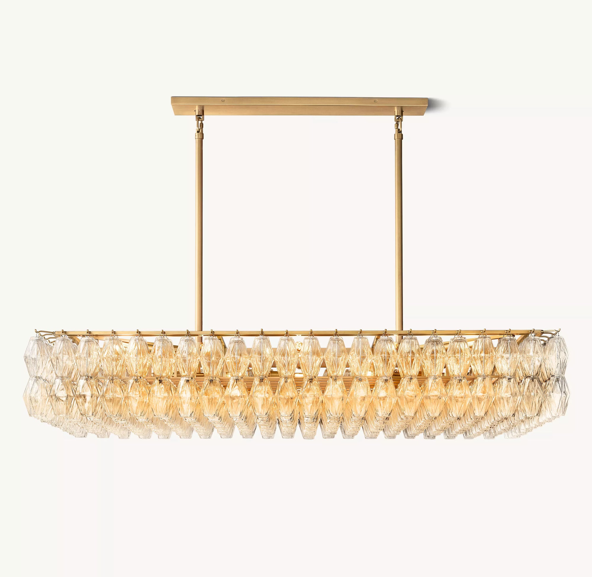 WOMO Clear Murano Glass Rectangular Chandelier - Chiara