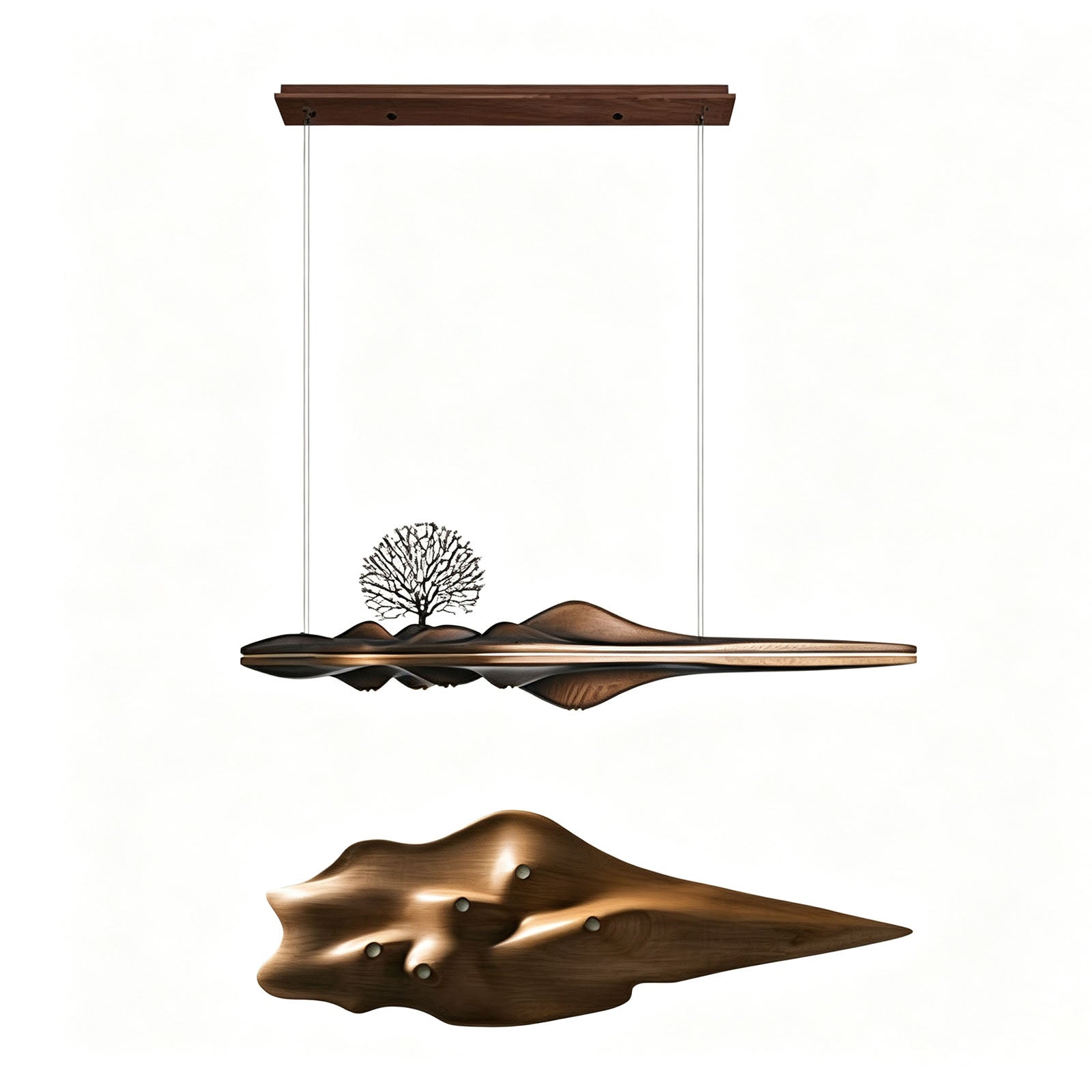 WOMO Mid-Century Wood Zen Chandelier-WM3260
