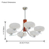 WOMO Swoop Arm Milk Glass Chandelier-WM2302 thumbnail