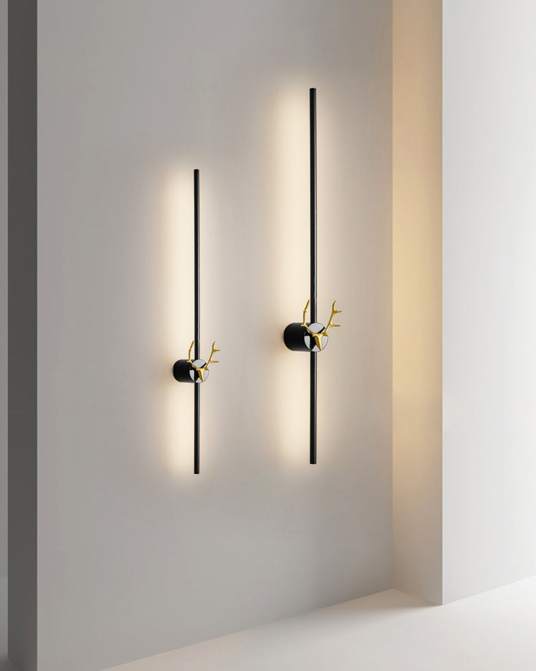 WOMO Long Bar Wall Sconce with Antler -WM6019