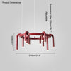 WOMO U-tubes Red Round Chandelier-WM2157 thumbnail