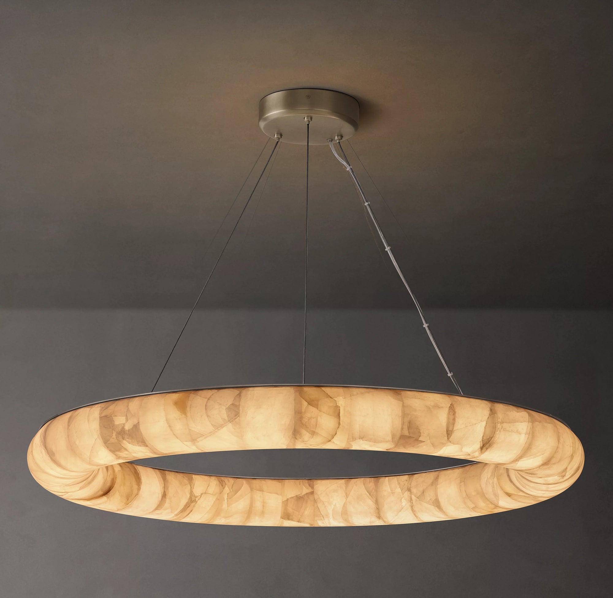 WOMO Lisse Ring Alabaster Chandelier - Rivage