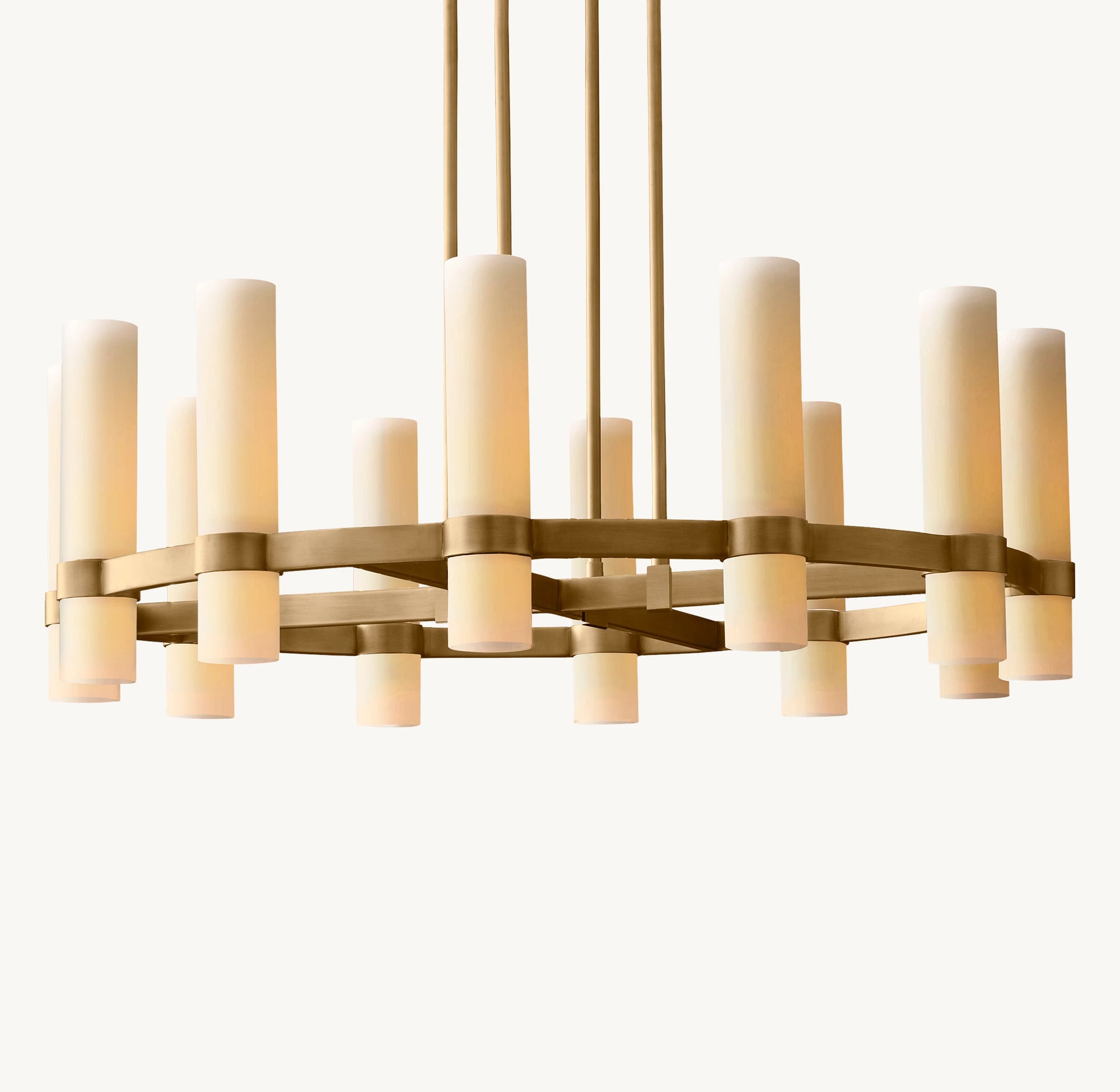 WOMO Cylindrical Milk Glass Round Chandelier - Ravelle