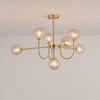 WOMO Glass Globe Brass Arm Chandelier-WM2255 thumbnail