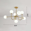 WOMO Glass Globe Brass Arm Chandelier-WM2255 thumbnail