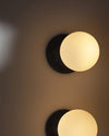 WOMO White & Black Glass Globe Wall Sconce-WM6103 thumbnail