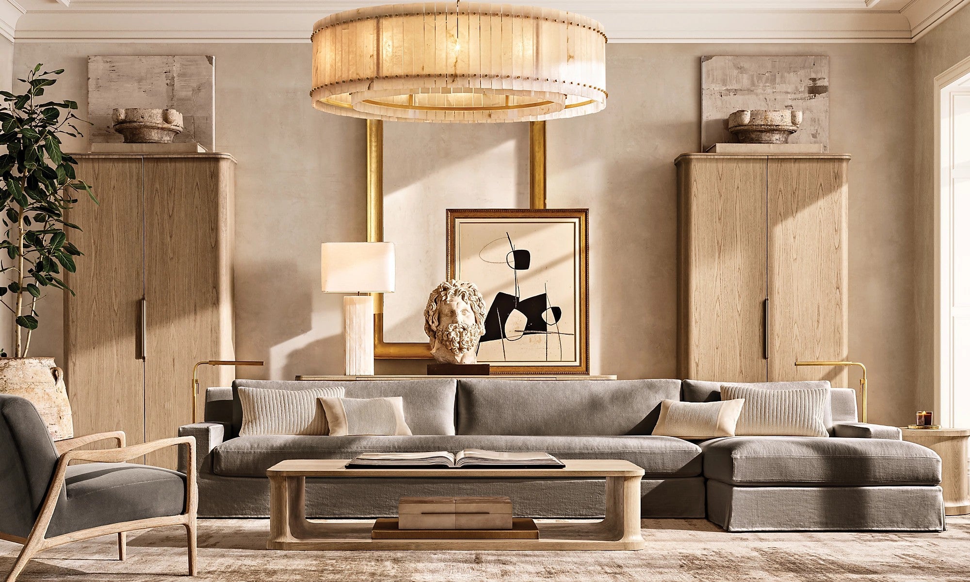WOMO Alabaster Round Chandelier - San Marco