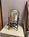 WOMO Smoked Glass Lantern Table Lamp-WM8012 thumbnail