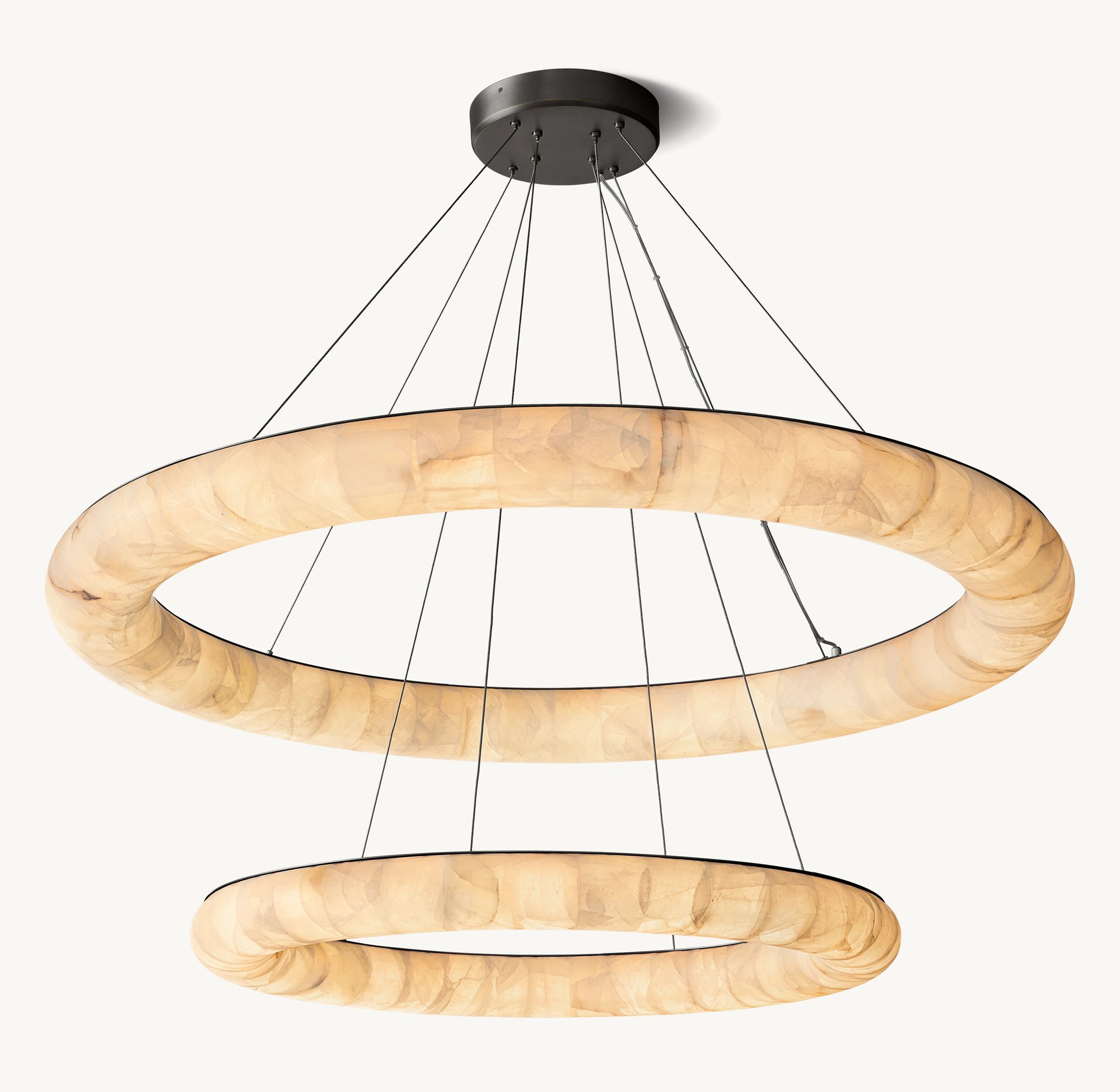 WOMO Lisse Ring Alabaster Chandelier - Rivage