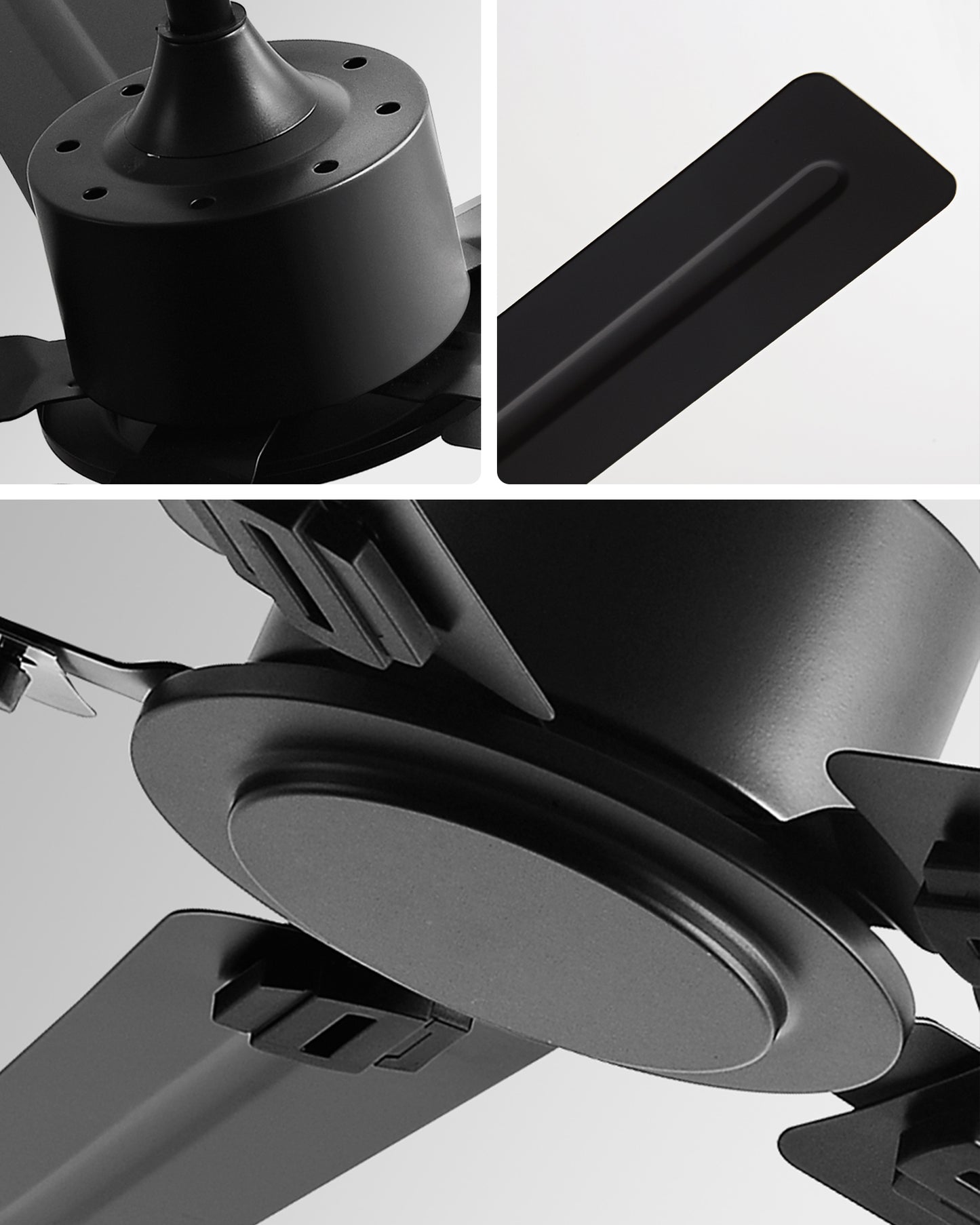 WOMO Industrial Metal Black Ceiling Fan-WM5217b
