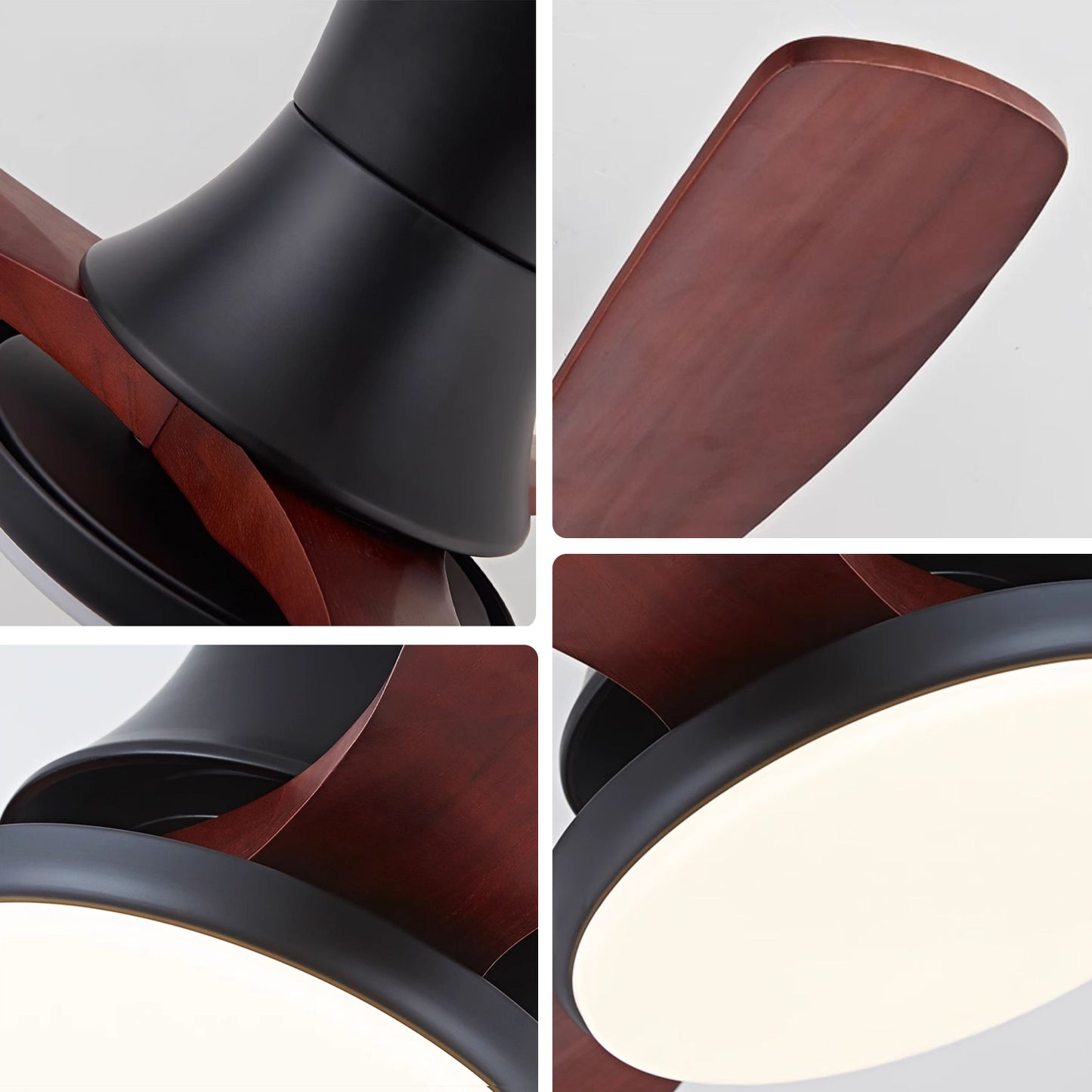 WOMO Wood Low Profile Ceiling Fan Lamp - WM5241