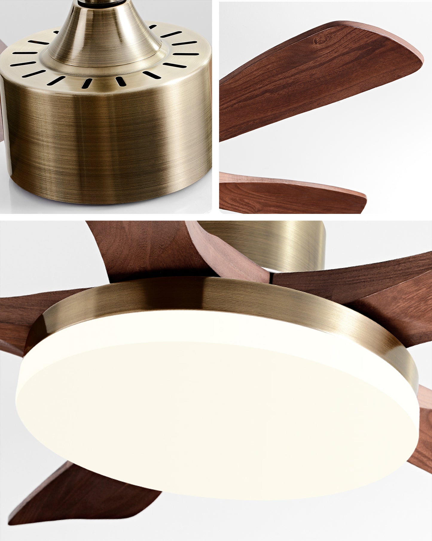 WOMO Mid Century Modern Low Profile Ceiling Fan Lamp - WM5228b