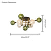 WOMO Ribbed Smoked/Green Glass Globe Ceiling Light-WM1110 thumbnail