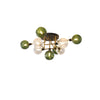 WOMO Ribbed Smoked/Green Glass Globe Ceiling Light-WM1110 thumbnail