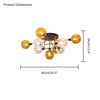 WOMO Ribbed Smoked/Green Glass Globe Ceiling Light-WM1110 thumbnail