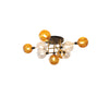 WOMO Ribbed Smoked/Green Glass Globe Ceiling Light-WM1110 thumbnail