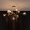 WOMO Glass Globe Brass Arm Chandelier-WM2255 thumbnail