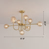 WOMO Glass Globe Brass Arm Chandelier-WM2255 thumbnail