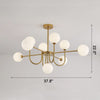 WOMO Glass Globe Brass Arm Chandelier-WM2255 thumbnail