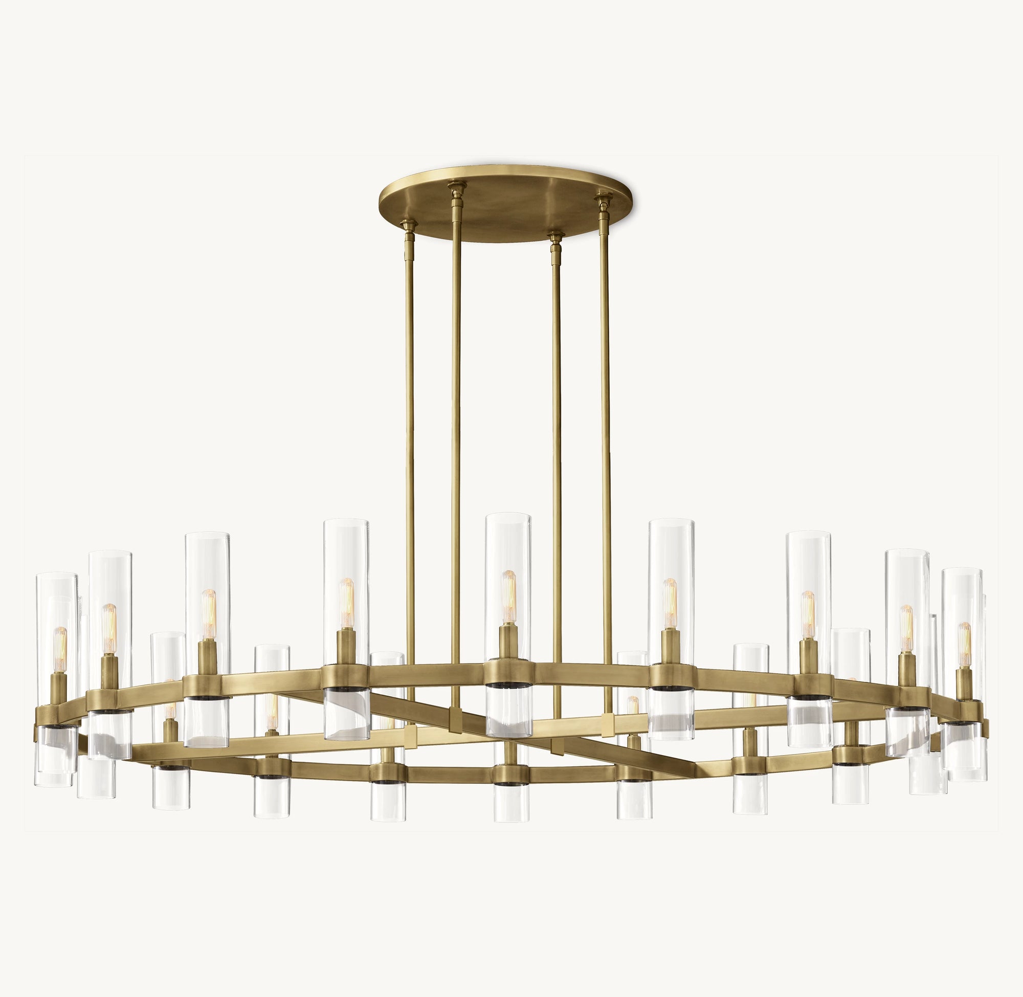 WOMO Cylindrical Glass Candle Round Chandelier - Ravelle