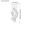 WOMO Ice Cube Textured Glass Chandelier-WM2150 thumbnail