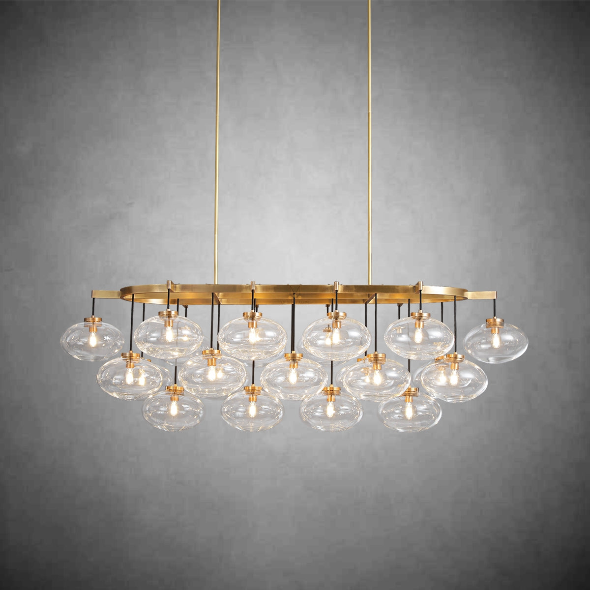 WOMO 72 inch Glass Bubble Oval Chandelier - Cabrette