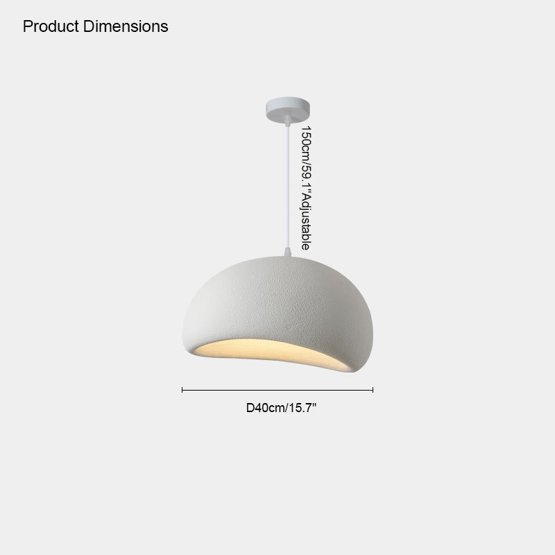 white low-profile resin pendant, Ø15.7 in