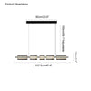 WOMO Amber/Smoked Glass Linear Chandelier-WM2221 thumbnail