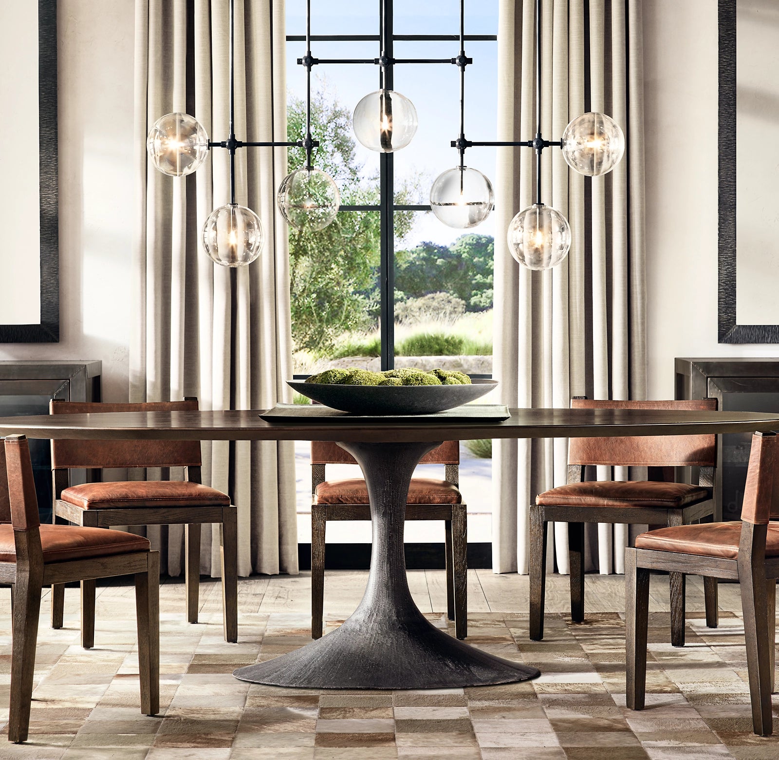 WOMO Linear Sputnik Globe Glass Chandelier - Mobile