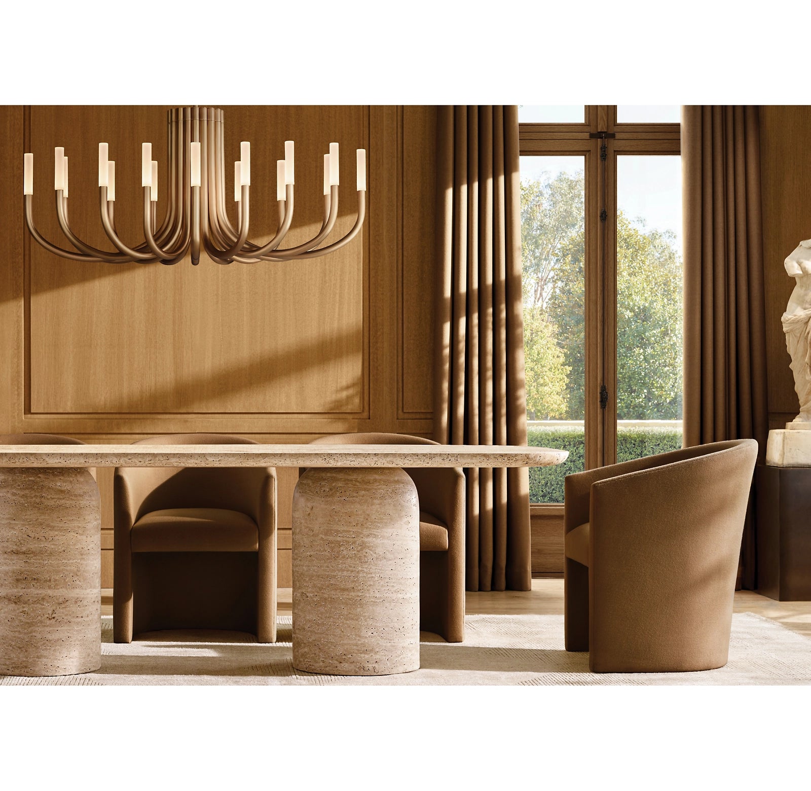 WOMO Candlestick Swoop Arm Chandelier - Rousseau