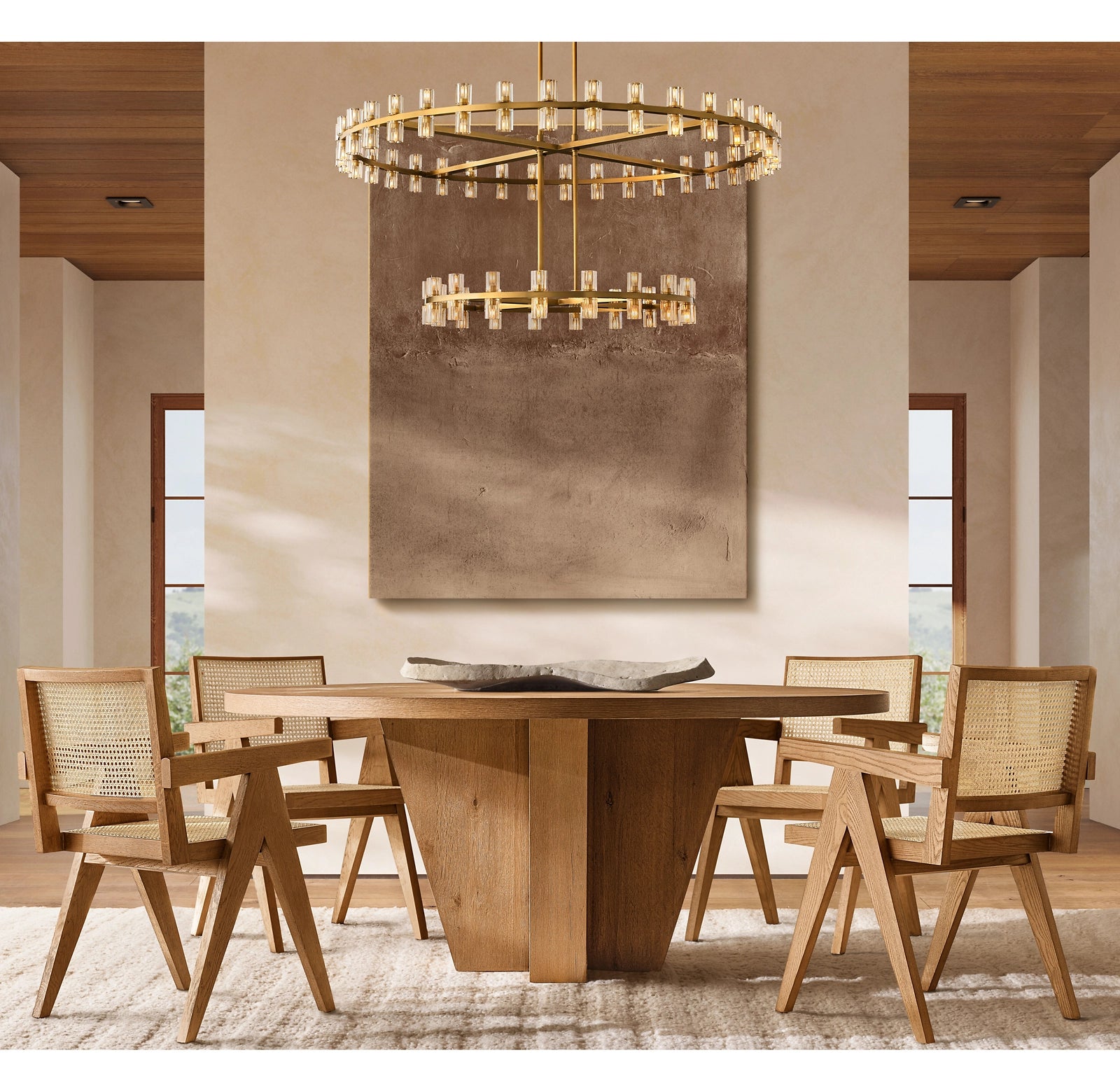 WOMO 60 Inch Hexagonal Crystal Tiered Chandelier – Arcachon