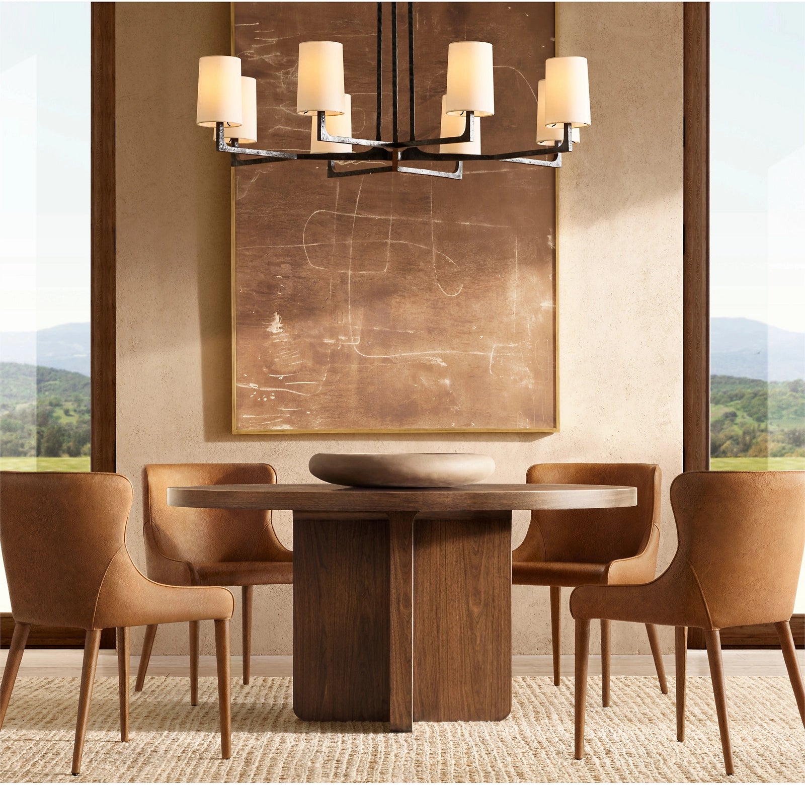 WOMO Hammered Metal Arm Shaded Chandelier – Wright