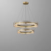 WOMO Hammered Glass Round Brass Chandelier-WM2351 thumbnail