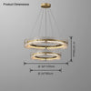 WOMO Hammered Glass Round Brass Chandelier-WM2351 thumbnail