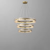 WOMO Hammered Glass Round Brass Chandelier-WM2351 thumbnail