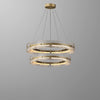 WOMO Hammered Glass Round Brass Chandelier-WM2351 thumbnail