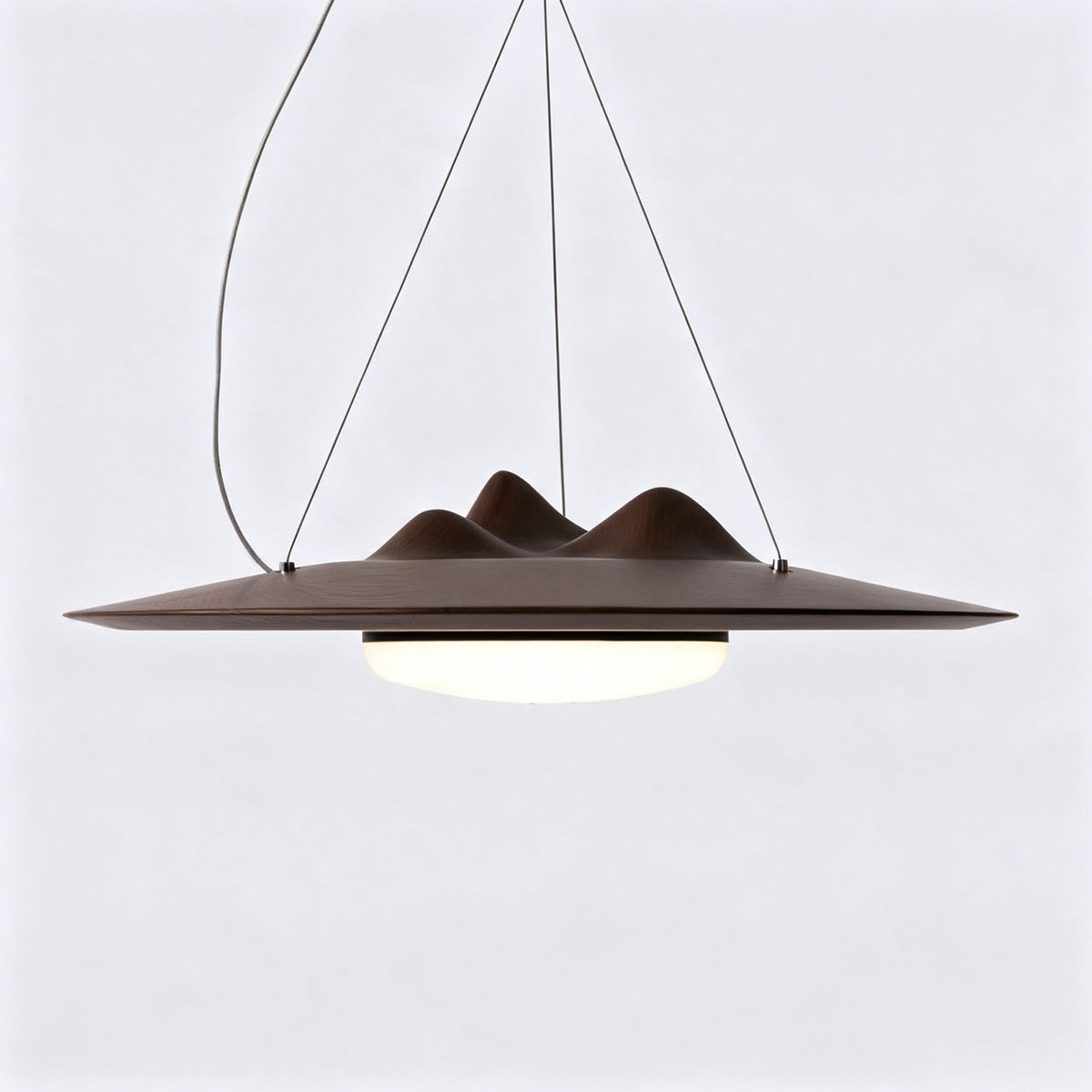 WOMO Mountain‑Inspired Wooden Disc Pendant Light-WM3254