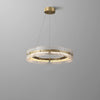 WOMO Hammered Glass Round Brass Chandelier-WM2351 thumbnail