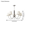 WOMO Fabric Shaded Swoop Arm Chandelier-WM2369 thumbnail