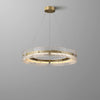 WOMO Hammered Glass Round Brass Chandelier-WM2351 thumbnail