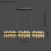 WOMO Iceberg Black Gold Linear Chandelier-WM2184 thumbnail