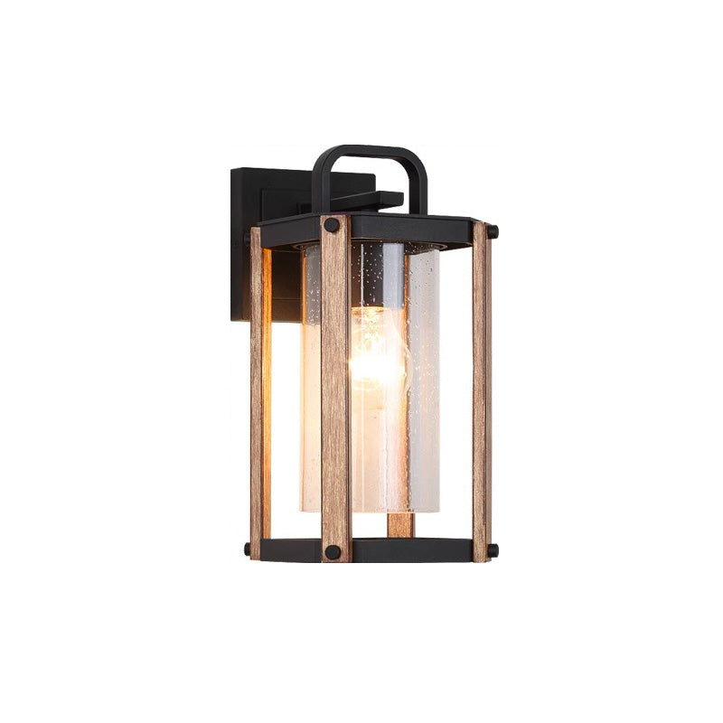 WOMO Rustic Seeded Glass Outdoor Sconce-WM9146