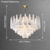 WOMO Tiered Raindrop Alabaster Chandelier-WM2395 thumbnail